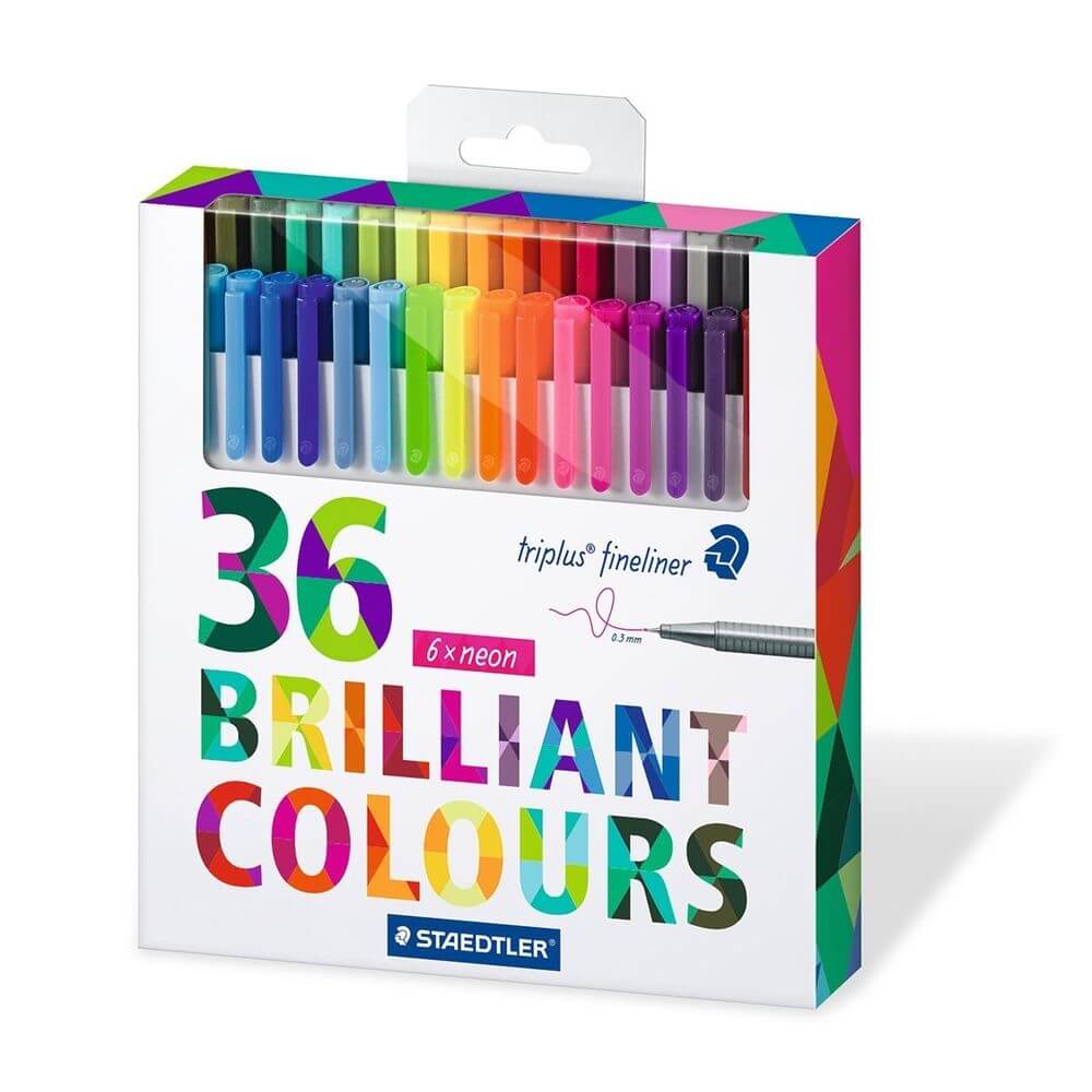 Linere 0.3 mm STAEDTLER TRIPLUS, 36 culori/set - Office Direct